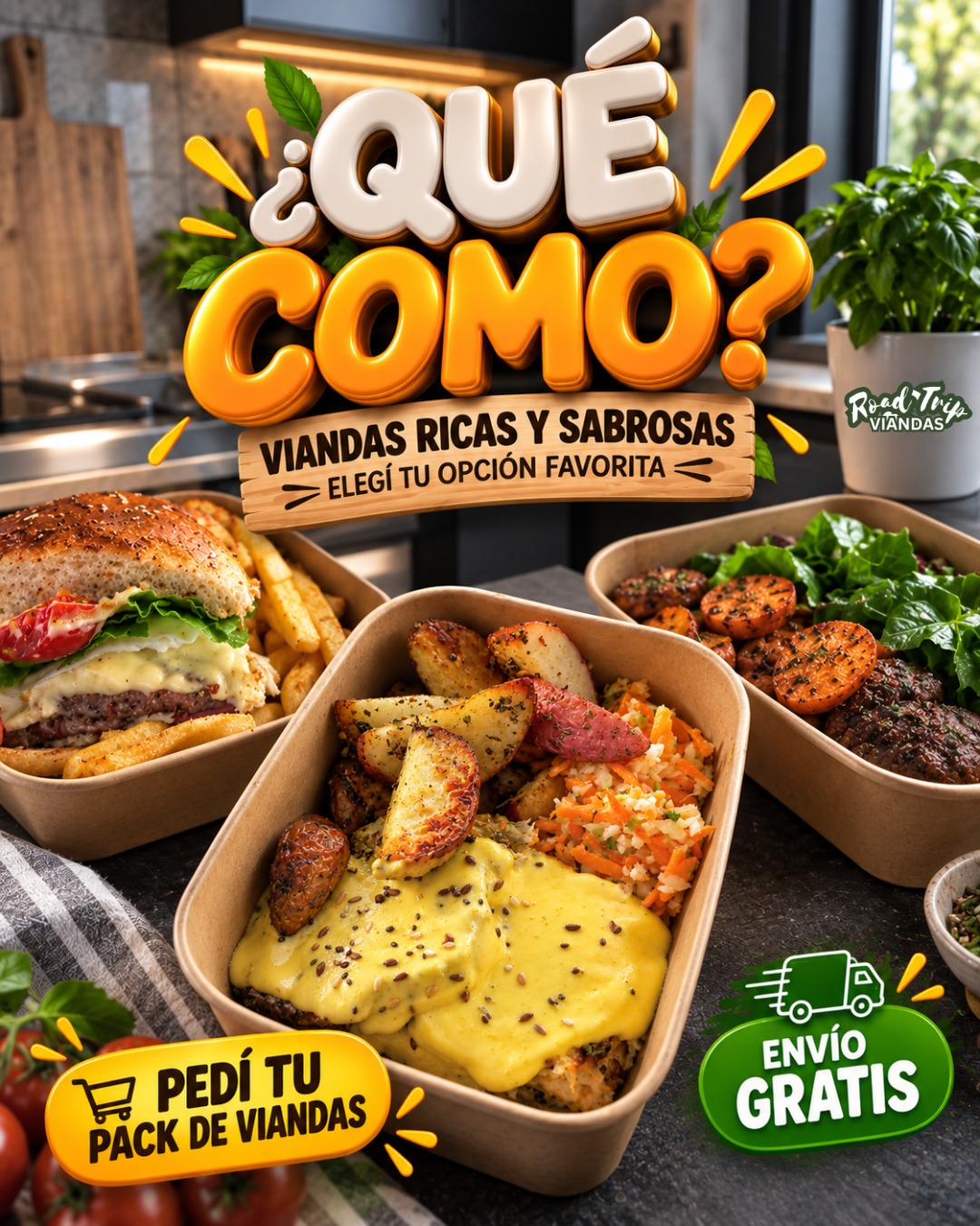 Variedad de viandas Road Trip listas para elegir